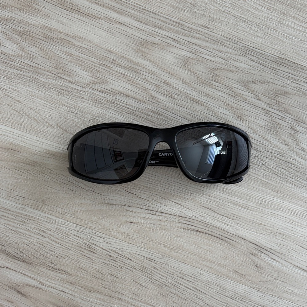 Streamside Canyon Polarized Sport Wraparound Black Sunglasses